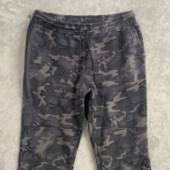 Nike Sweatpants Mens Large Tech Fleece Black Camo Joggers Track Workout 682852 - Picture 6 of 13